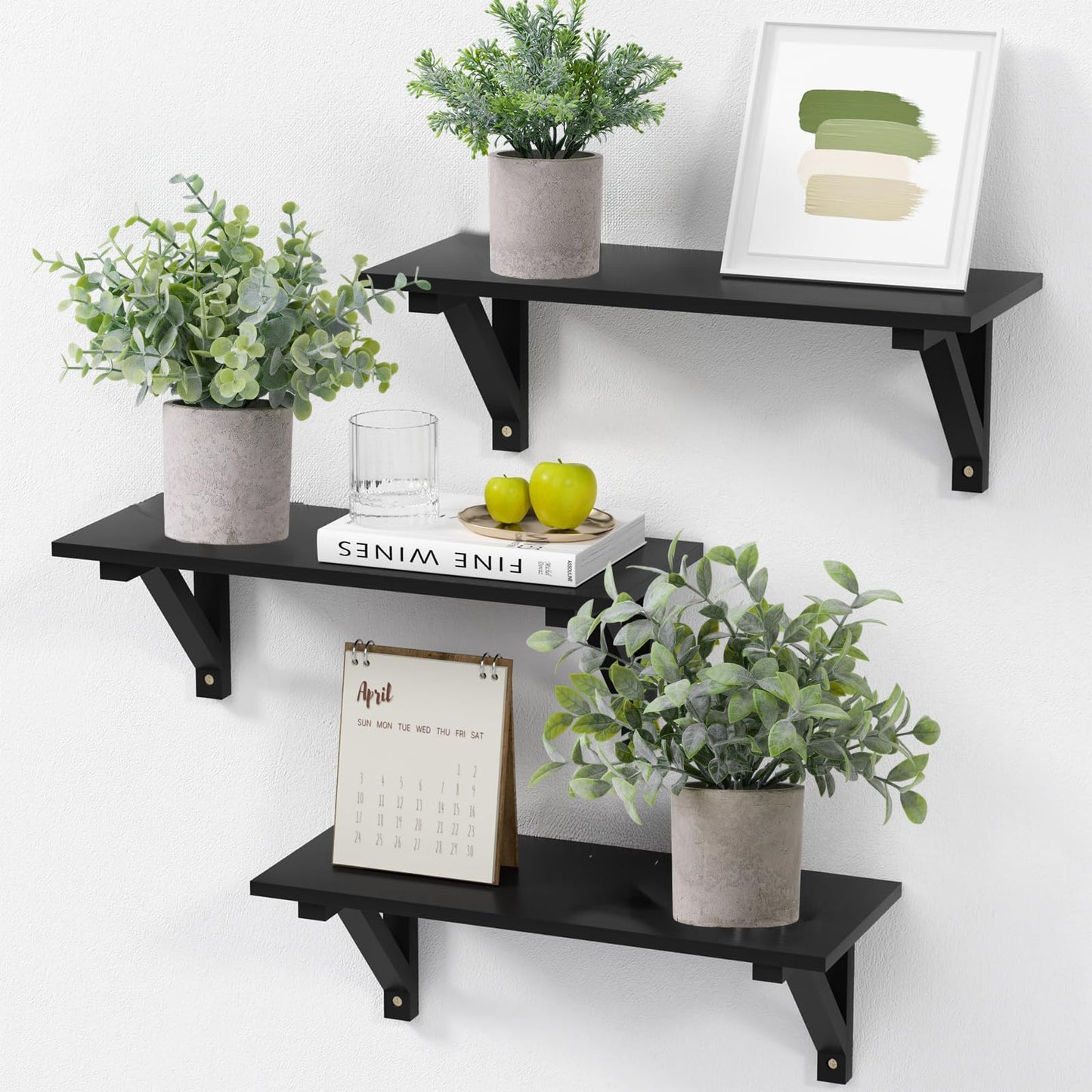HOZON 3 Pack Small Potted Fake Plants Artificial Eucalyptus Realistic Bonsai Perfect for Home Office Desk Bookshelf Countertop Church Table Decor Boho Ornaments