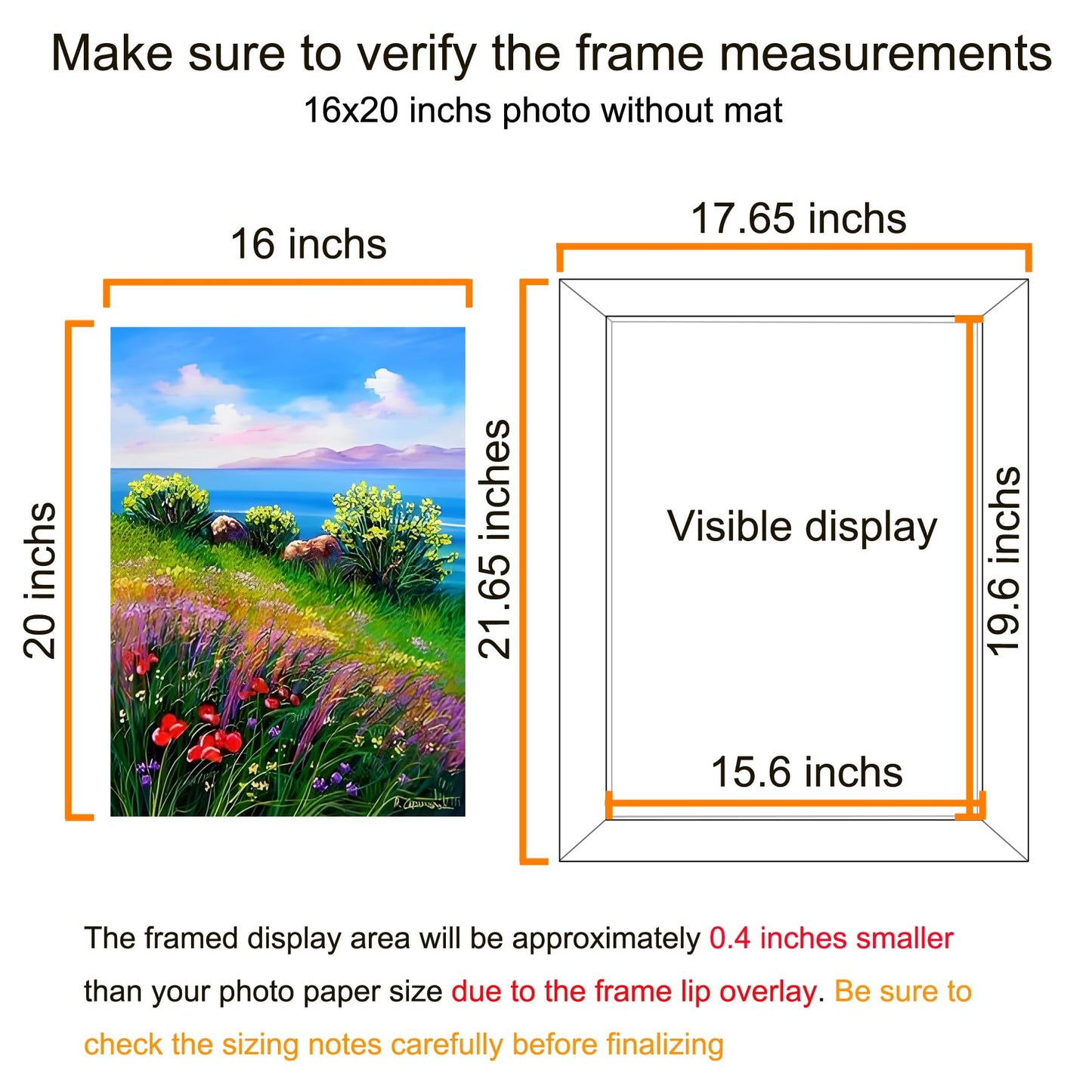 BESCRCL 16x20 Frames, Picture Frames for Wall, Single, Brown