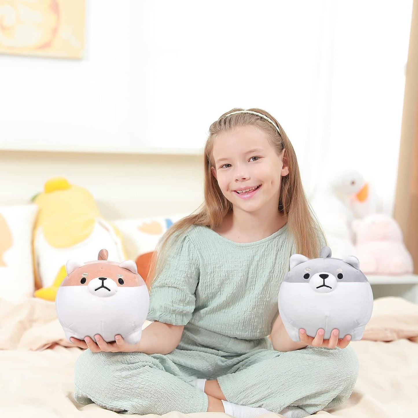 Auspicious beginning Corgi Plush-8'' Shiba Inu Plush, Corgi Plushies Stuffed Animal Dog Plushie, Kawaii Plushies Anime Plush Kawaii Body Pillows Shiba Inu Gift for Kids