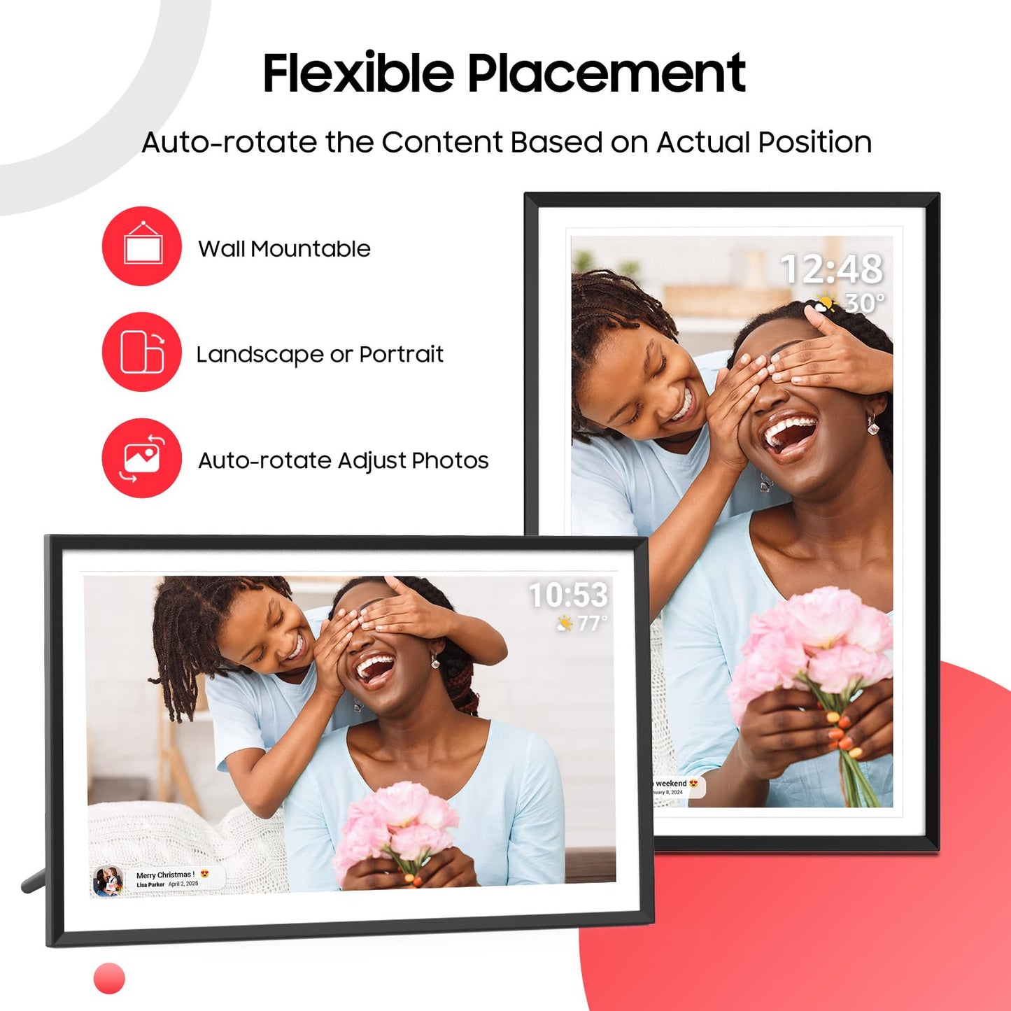 ApoloSign Digital Picture Frame 15.6 inch, WiFi Digital Photo Frame with 32GB Storage, 1920x1080 FHD IPS Touch Screen, Auto-Rotate, Easy Setup to Share Photos or Videos Instantly via Frameo App