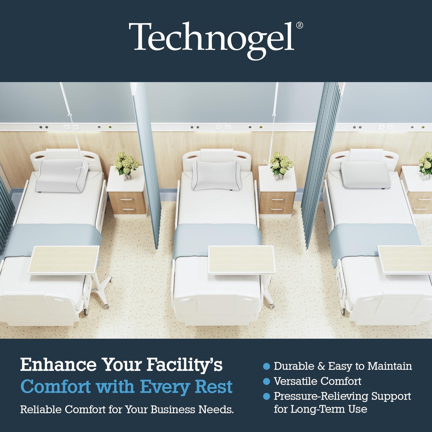 Technogel Deluxe Cooling Gel Pillow - Innovative Cool Gel Pillow with Comfortable Support Structure for Side, Back and Stomach Sleeper, Slim Standard Dimension with Washable Cover, 3.5" (Thin)