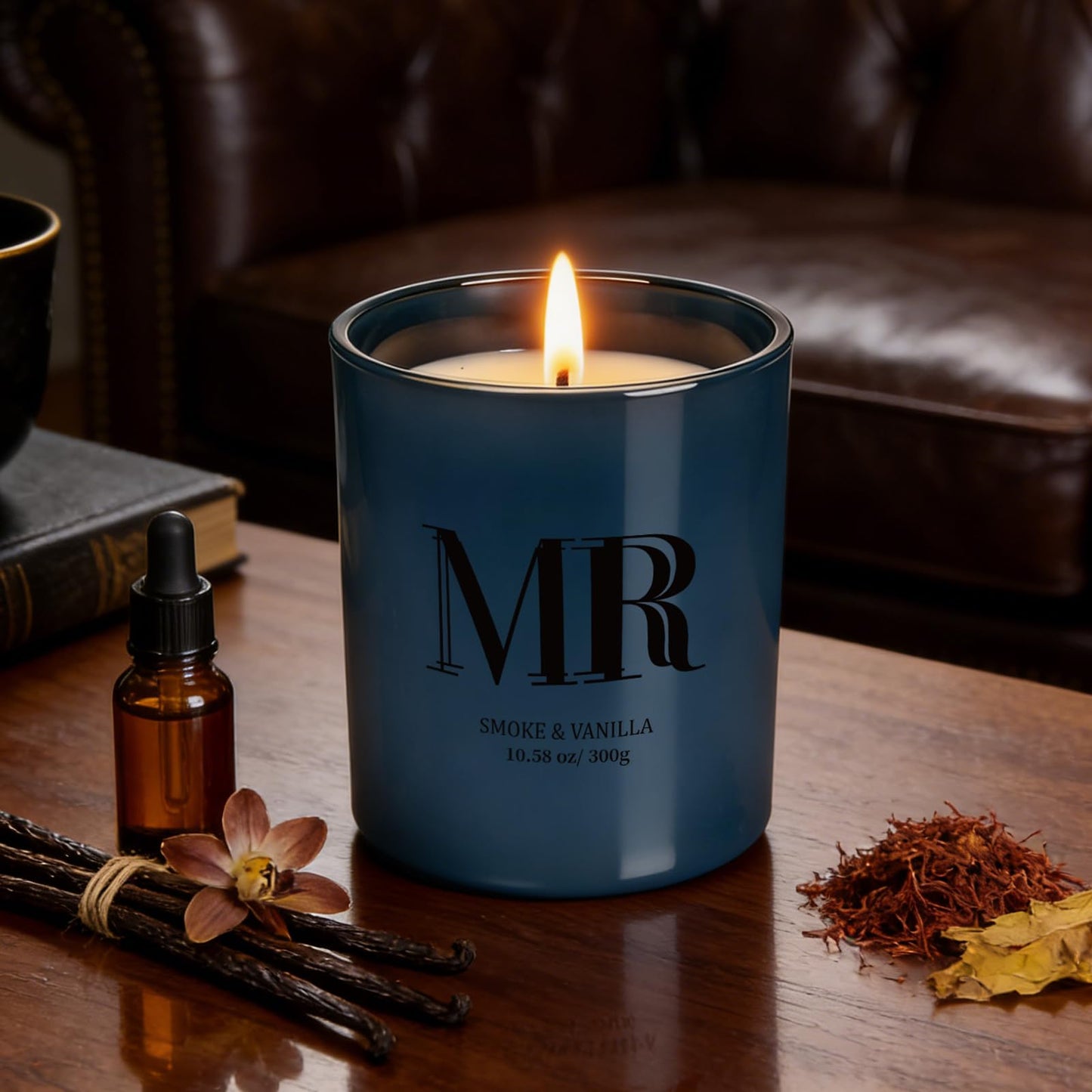 Candles for Men, Smoke & Vanilla Masculine Scented Candle, 10.58oz Natural Soy Wax Candle, 70 Hour Burn Time, Birthday Gifts for Men, Husband, Boyfriend, Dad, Home Fragrance Decor