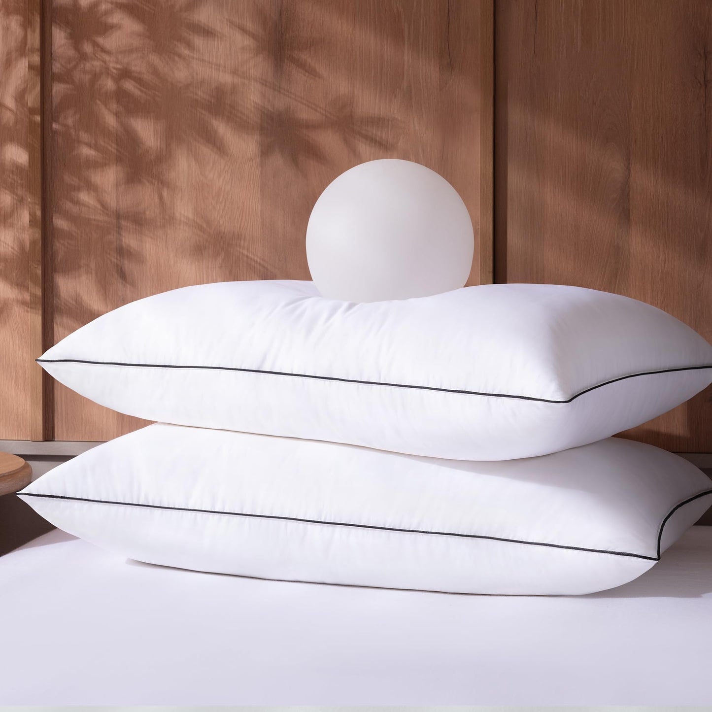 AQUZIN Feather Down Pillows King Size Set of 2, Luxury Hotel Collection Bed Pillow for Sleeping, 2 Pack, Fluffy Plush for Side, Back Sleepers Medium Firm, 20x36 in.