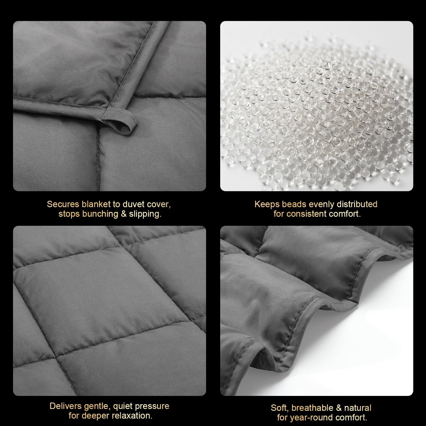 Weighted Blanket 15-pounds 48 x 72 - Adults Cooling Heavy Twin Size Blankets for All-Seasons Sleeping, Soft & Breathable with Premium Glass Beads, Machine Washable