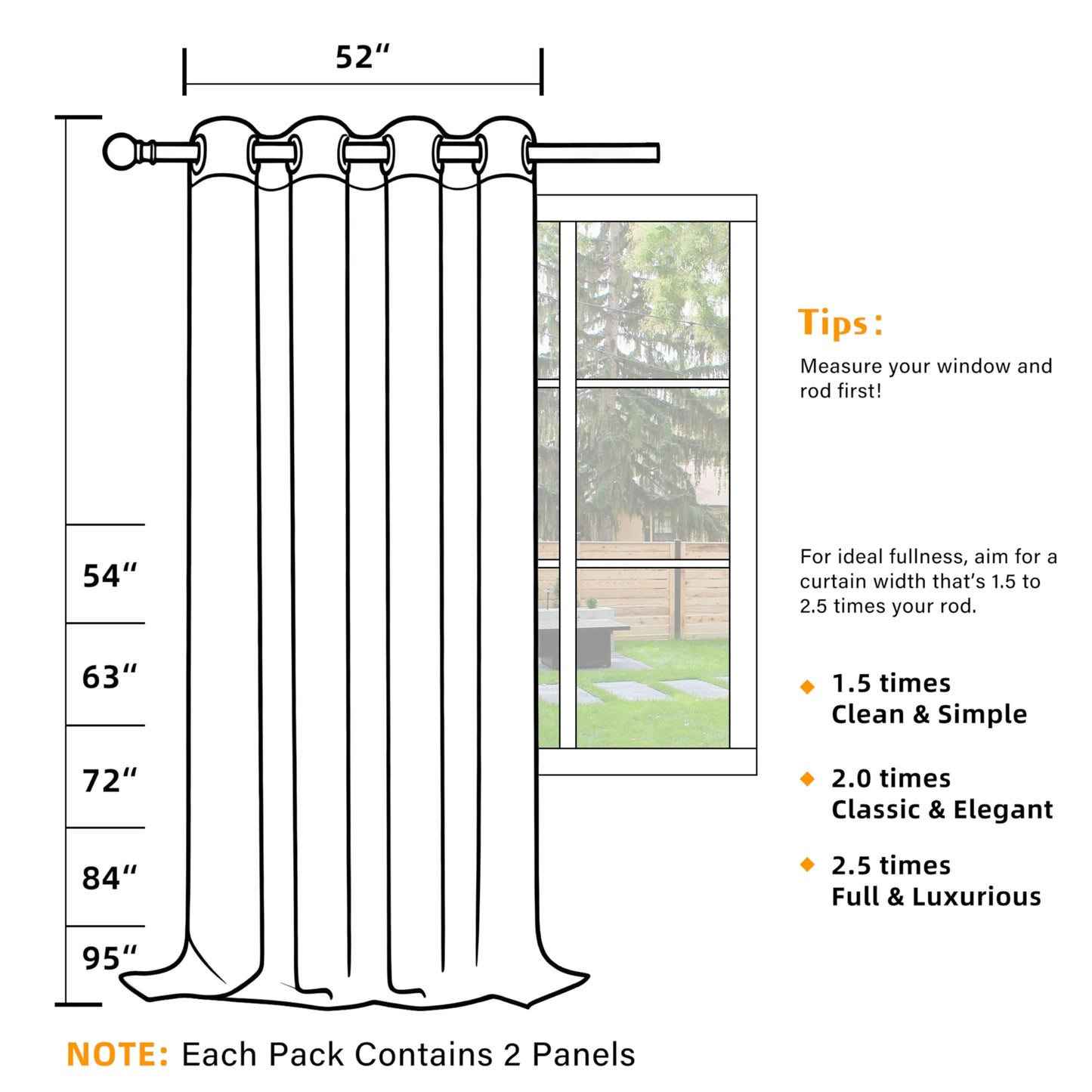 2-Panel-Curtain Room Darkening, 84 Inch Length for Bedroom Living Room, Insulated Thermal Grommet Curtain Drapes, Blackout(60-90%,Not 100%) Window Treatment Decor, Pack of 2, 52x84, CharcoalGrey