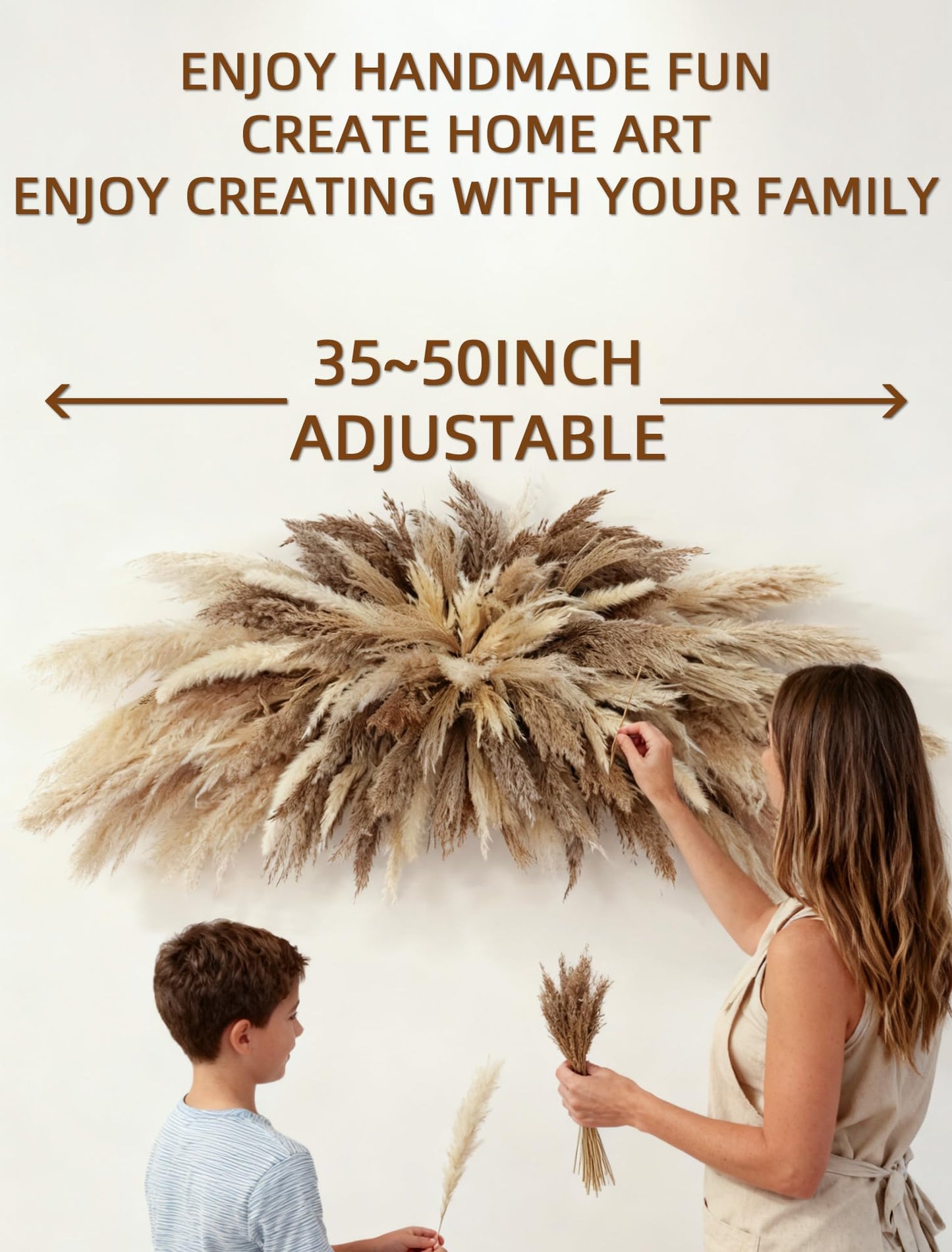 Large Boho Decor Pampas Grass Wall Decor - Need to Assembled