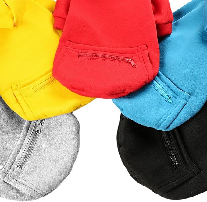 Jecikelon Pet Dog Cold Weather Coat with Pocket Winter Dog Hoodie Warm Puppy Clothes for Small Dogs Chihuahua Clothing (Yellow, X-Large)