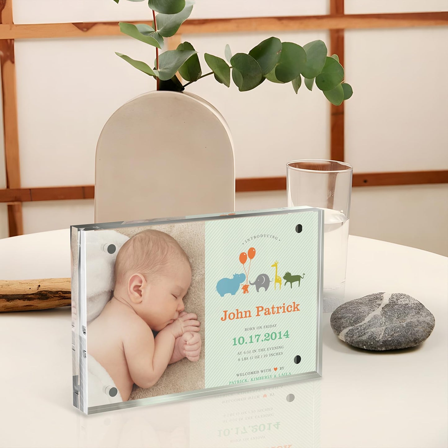 laapee 4x6 Inches Acrylic Picture Frames 5 Pack, Double Sided Magnetic Photo Frames,Free Standing on Desk or Table Clear Picture Frames