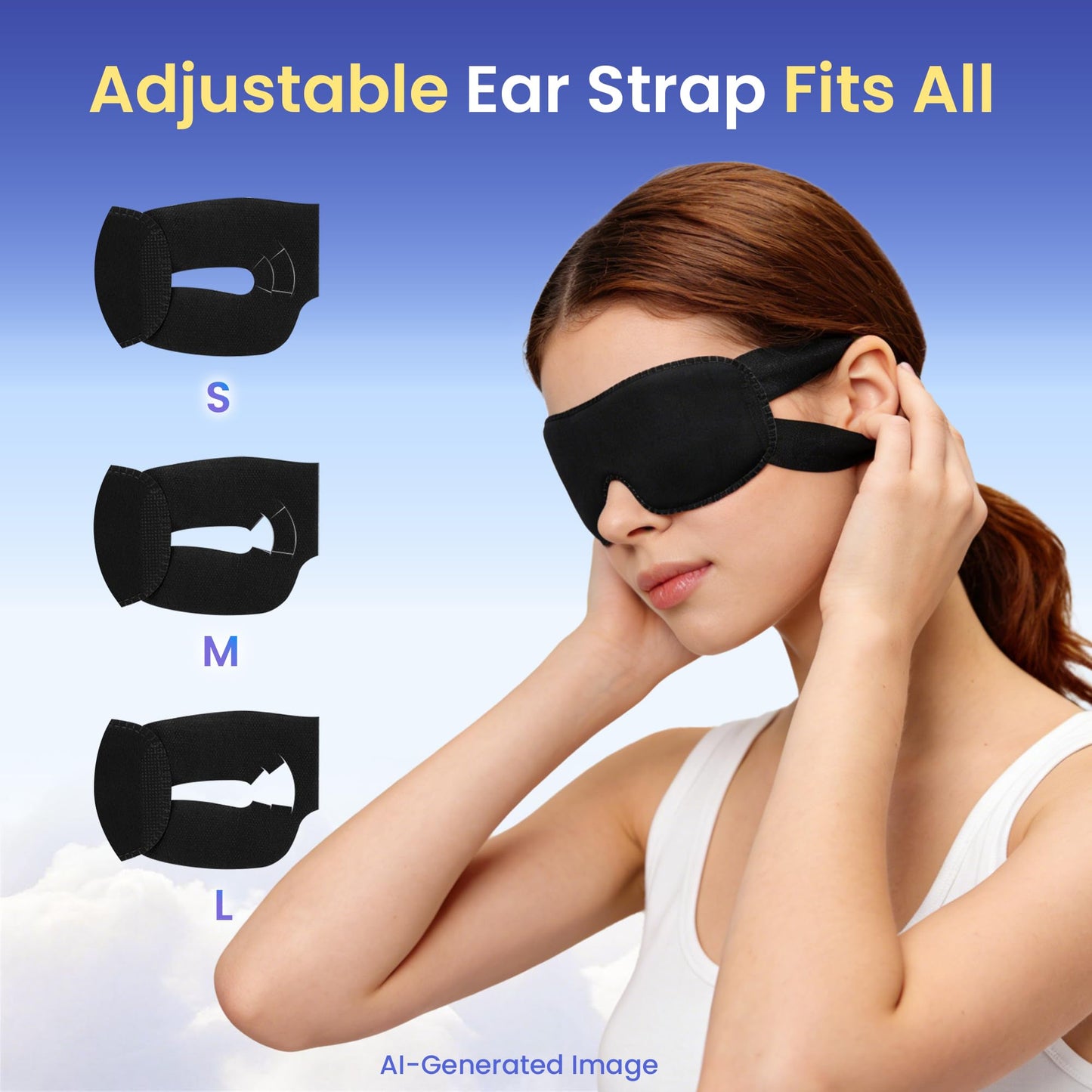 CROUVM 100 Packs Disposable Sleep Masks Bulk, Blackout Blindfolds for Men Women, Soft Eyemasks Adjustable for Sleeping Travel Yoga, Light Blocking Night Eye Mask for Party Games Team Building