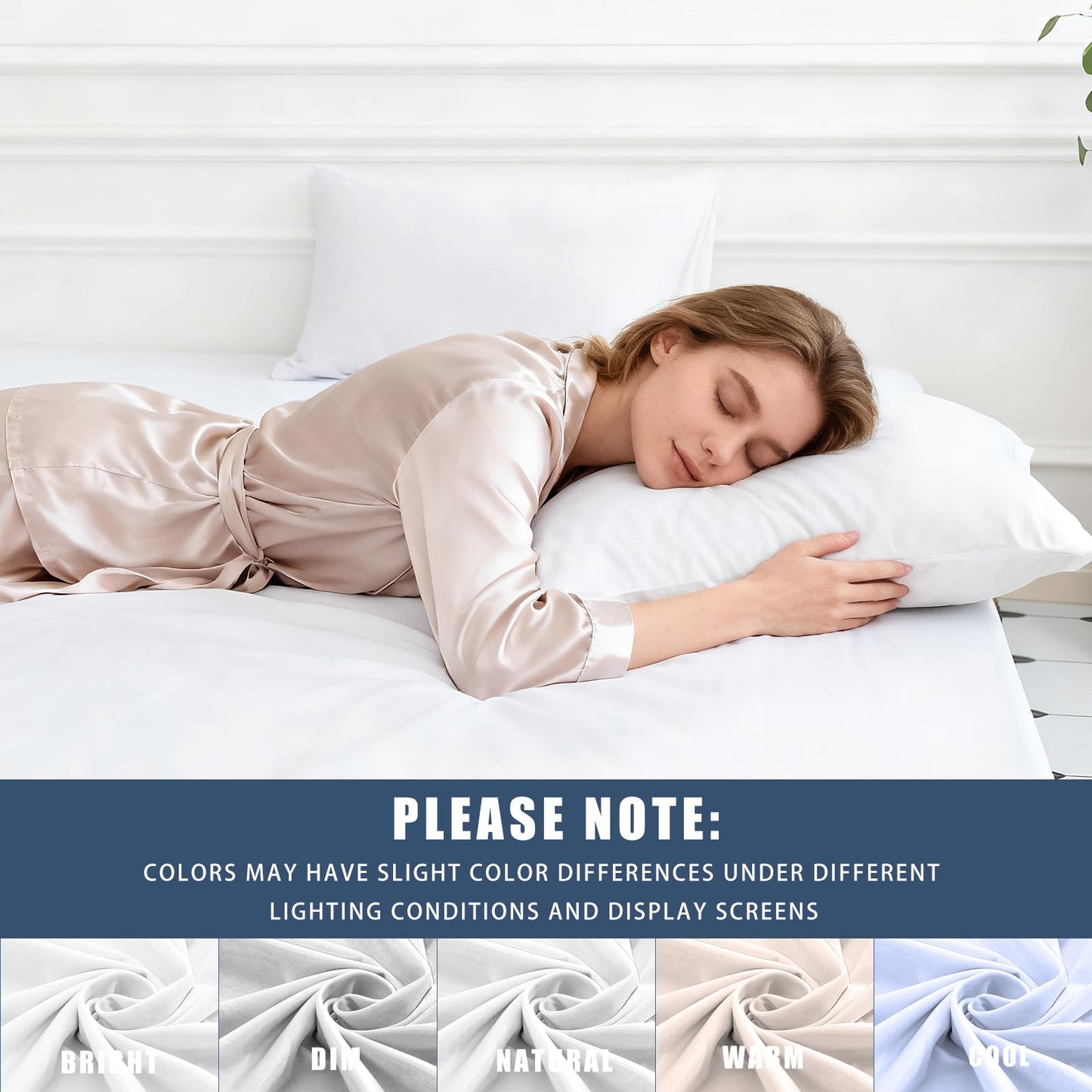 TELUS Cooling Body Pillow Case, Silky Soft Breathable Pillowcase with Envelope Close, Stay Cool All Night Pillow Cover for Hot Sleepers and Night Sweats, 20x54 Inch, White