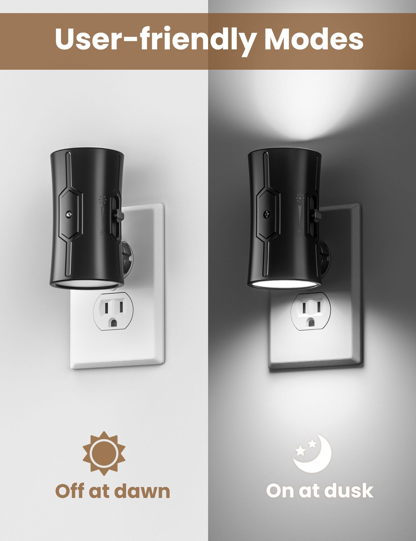 Sujeet LED Night Lights Plug into wall, Bright Night Light, Dusk to Dawn Sensor, White Night Light, 0-100LM Adjustable Brightness, Dimmable Nightlights for Hallway, Bathroom Bedroom Kitchen, 2 Pack
