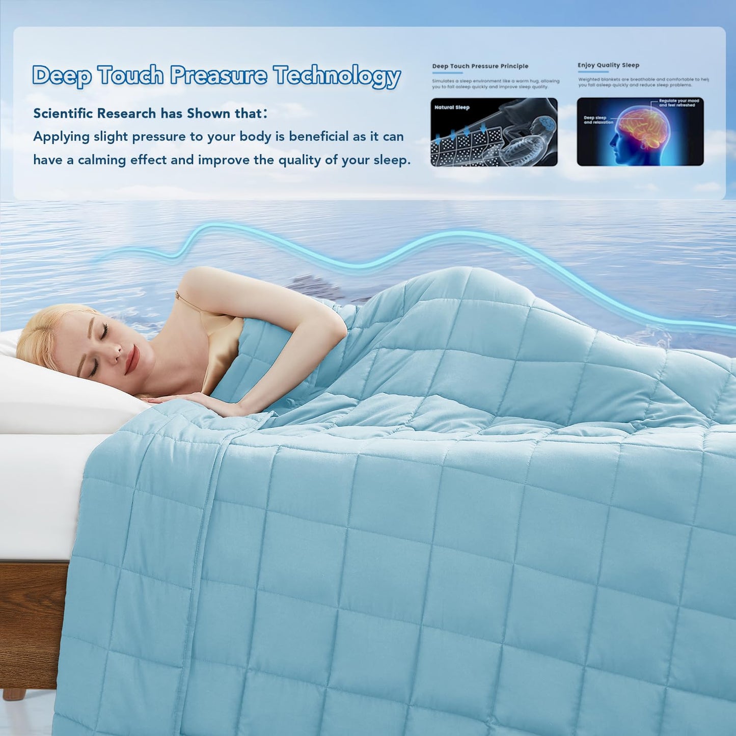 Topcee Weighted Blanket for Adults (20 lbs, 60" x 80") Queen Size Soft Cooling Heavy Blanket Sleeping, Apply to 190-210 lbs Body, Thick Breathable Blanket with Glass Bead, Easy Care