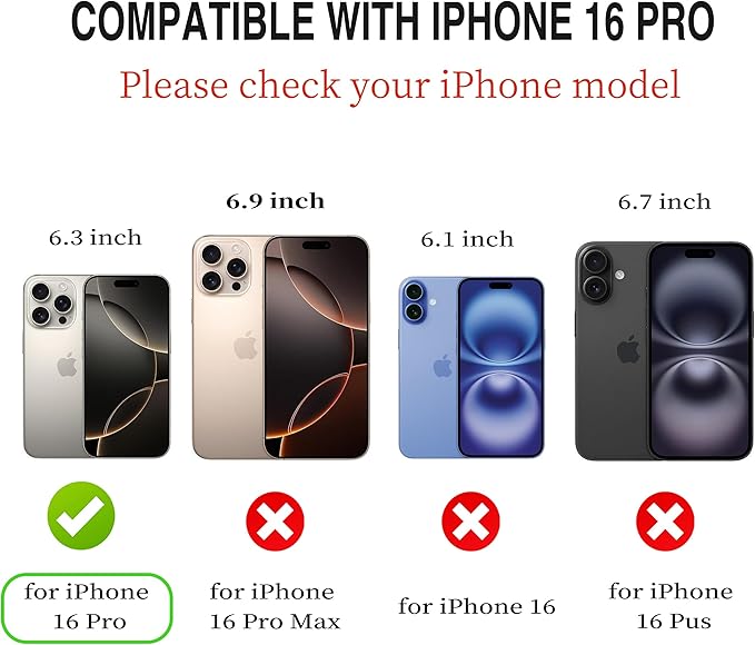 CIVICASE for iPhone 16 Pro Wallet Case,PU Leather Flip Case RFID Blocking Credit Card Holder Folio Magnetic Stand TPU Shockproof Cover Compatible with iPhone 16 Pro, Brown