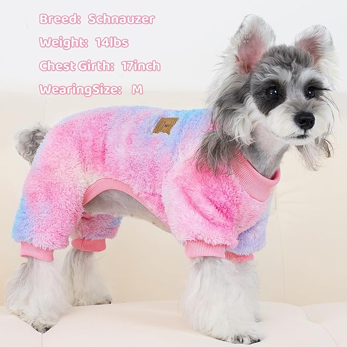 XPUDAC Dog Sweater, Dog Winter Clothes for Small Medium Dogs Girl Boy Fleece Doggy Pajamas for Winter Christmas, Tie-Dye02, X-Large