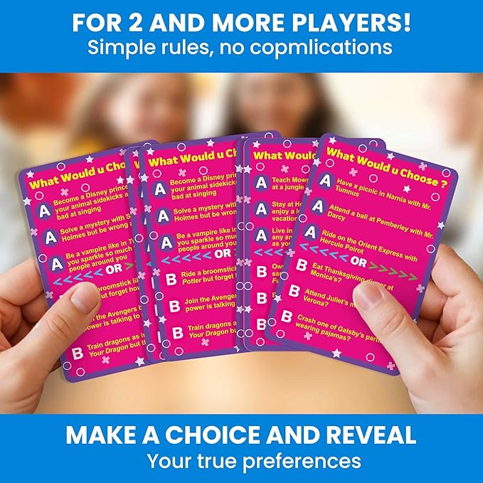 QUOKKA Pop Culture Card Game for Teens, Kids, Adults – 500+ Trendy Questions About Music, Movies & Internet Fun | What Would You Choose Challenge | Funny Party & Family Night Game, Travel & Sleepovers