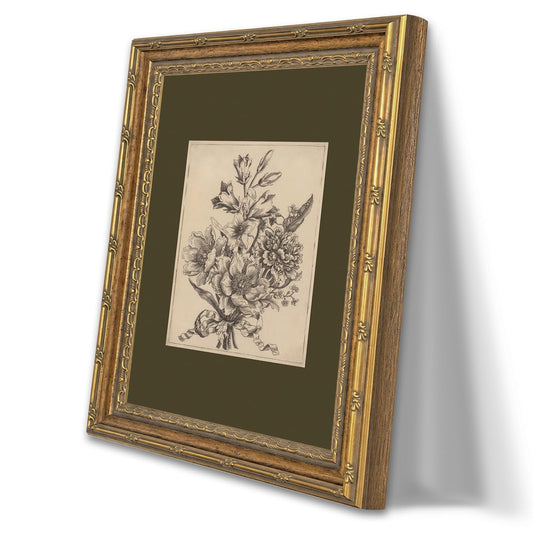 Vintage Peony Botanical Sketch Framed Wall Art Classic Floral Charcoal Drawing Canvas Print Antique Flower Etching Illustration Dark Academia for Living Room Bedroom Kitchen Home Office Gallery Wall Decor Gift for Art Lovers Friends New Homeowners 12x16 I