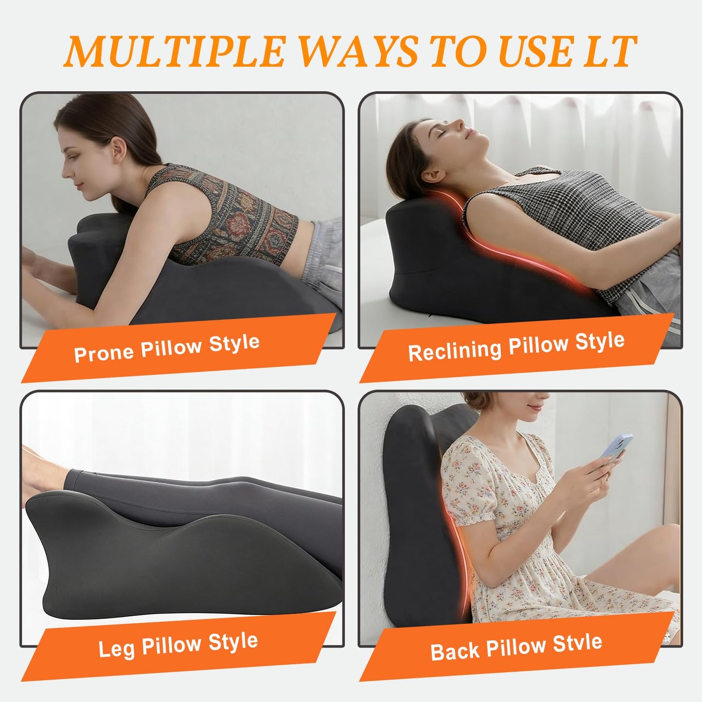 Cililave Large Size Memory Foam Ergonomic Pillow – Prone Support Orthopedic Firm Pillow for Sleeping, Reading & Back Relief with Removable Cover Body Pillow Suppurt Weights Over 260 Pounds