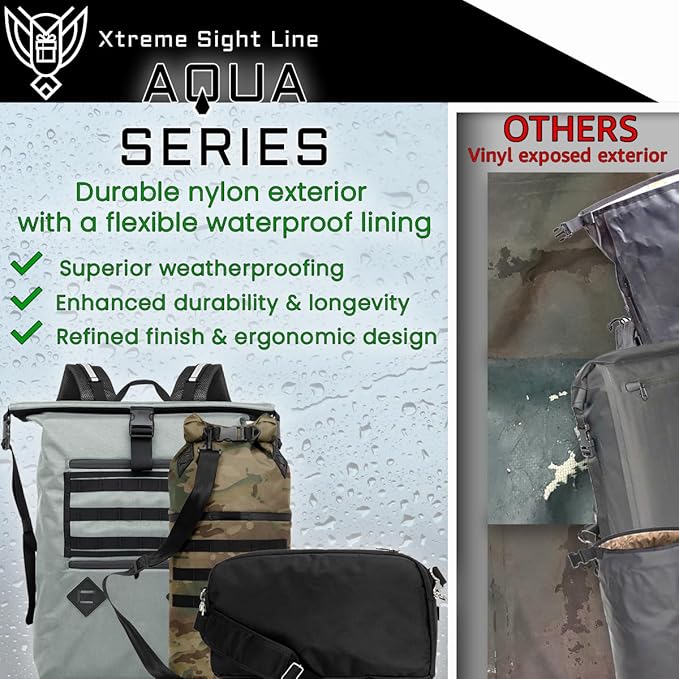 Xtreme Sight Line ~ AQUA RT Dry Bag~ Water-Proof Faraday Dry Bag for Laptops, Tablets, and Mid-Size Electronics ~ Small LITE Faraday Bag Combo ~ Black