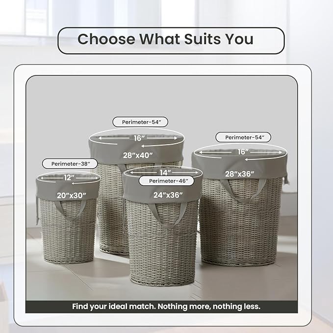 LFH Home Cotton Canvas Large Laundry Bag with Handle, Heavy Duty Drawstring Closure Washable Laundry Bags, School Travel, Home, Hotel, College Dorm, Organizer Sack, Toys Clothes 20x30 (Pack of 4)-Grey