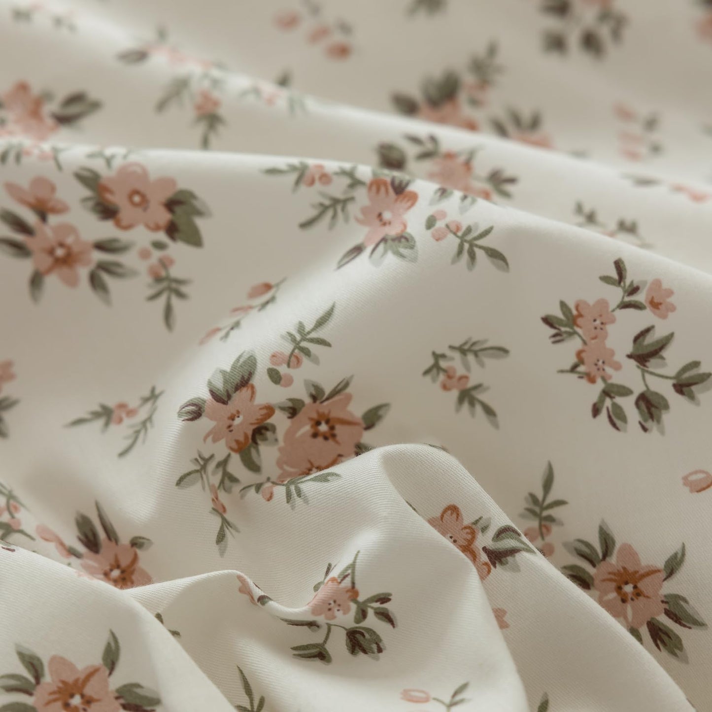 mixinni Soft Aesthetic Cotton Blush Flower Pattern 2 Piece Queen Size Bow Tie Pillow Cases 20 x 26 Inches Set of 2