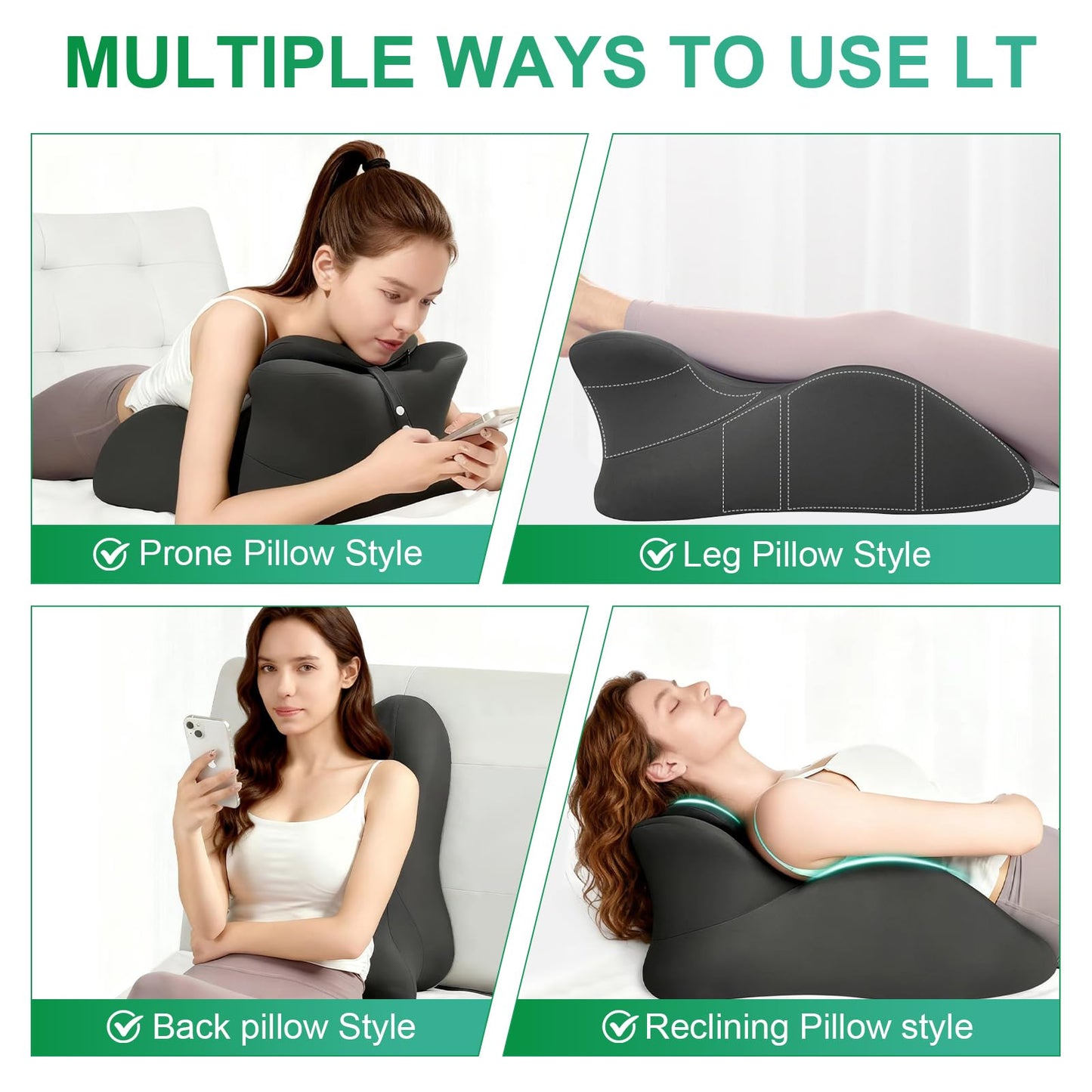 Cililave Large Size Memory Foam Ergonomic Pillow – Prone Support Orthopedic Firm Pillow for Sleeping, Reading & Back Relief with Removable Cover Body Pillow Suppurt Weights Over 260 Pounds
