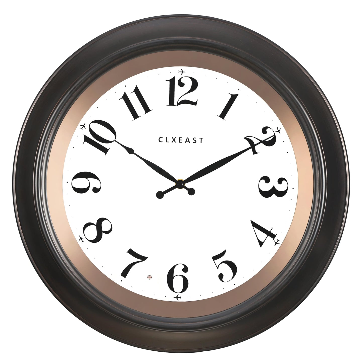 CLXEAST 18 Inch Large Illuminated Wall Clock with AI Smart Night Light Sensor,Modern Farmhouse Wall Clocks for Living Room,Bedroom, Kitchen, Home Office,Oil Rubbed Bronze Black