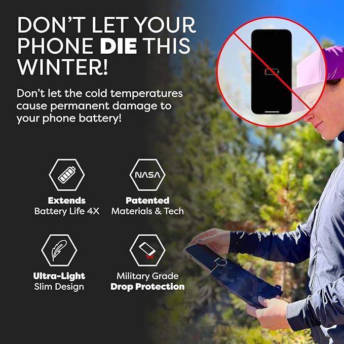 PHOOZY Apollo II Thermal Phone Case Cold Weather Insulated Pouch | Extends Battery Life 4X | NASA Tech Skiing Snowboard Accessories | Military Grade | Medium - Pink CAMO