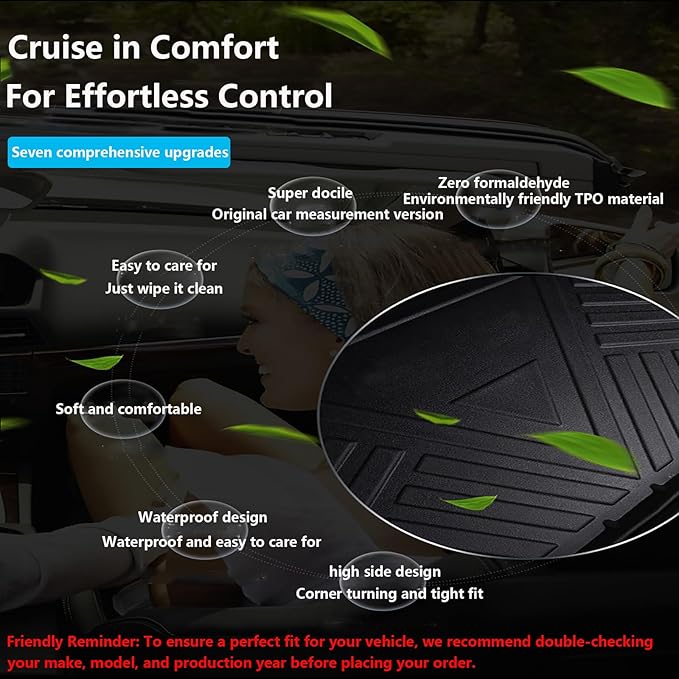 Forester Cargo Liner Compatible with 2014-2018 Subaru Forester，All Weather 3D Upgrade Modeling Black TPO Heavy-Duty Waterproof Rear Cargo Trunk Tray Floor Mats Protector