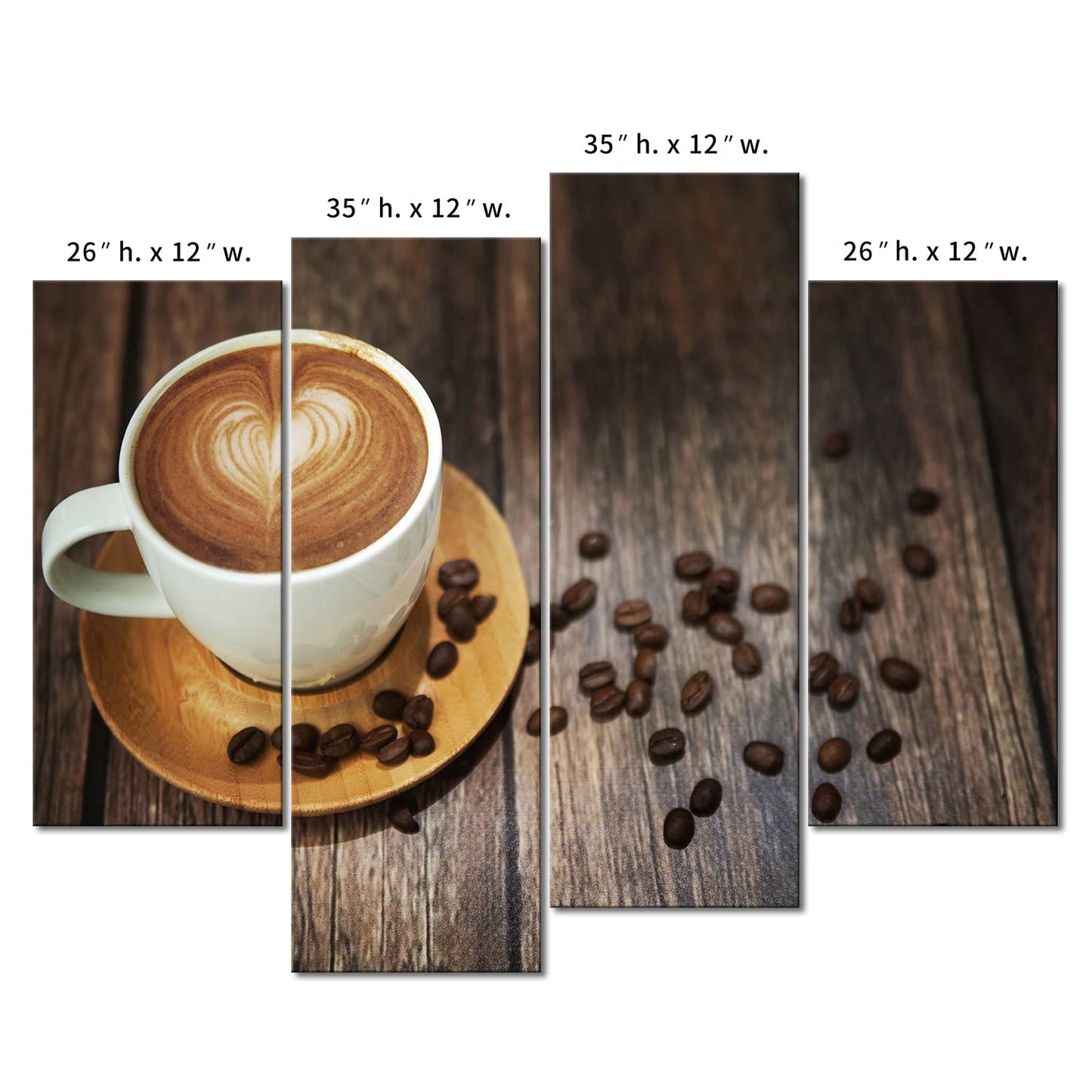 Brown Coffee Wall Art for Bar - Coffee Theme Picture Print On Canvas for Kitchen, Living Room Home Decor