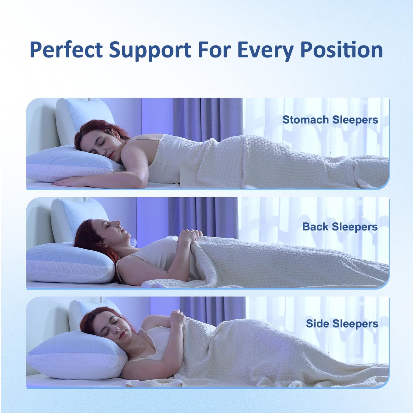 ANT-HOME Adjustable Firm Pillow for Side Sleepers,Standard Size Adjust Cooling Bed Pillows for Back,Stomach,Hot Sleepers,Luxury Pillows for Sleeping Set of 1