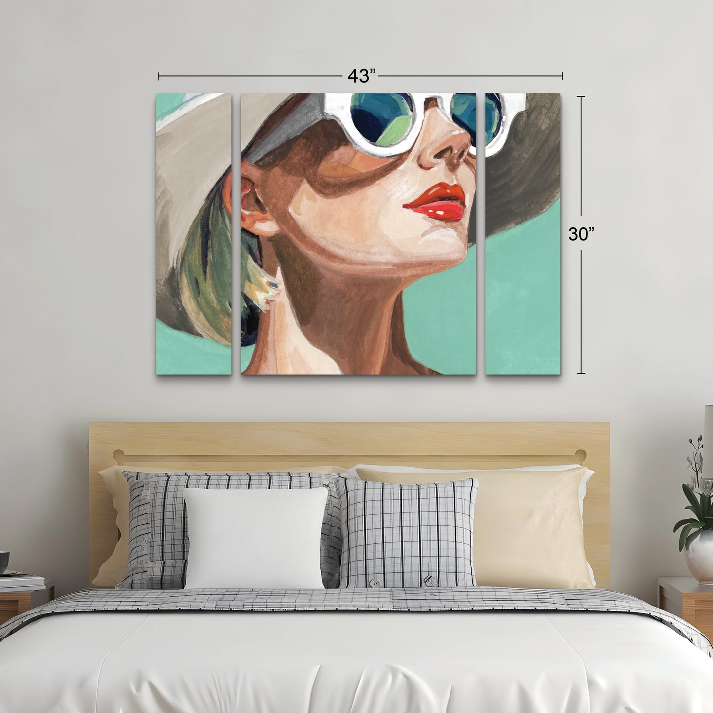 3 Panel Wall Art Set - Kate Jarvik Birch 'Vacation In Style Teal' Canvas Wall Art for Living Room, Bedroom, or Office Decor by Trademark Fine Art