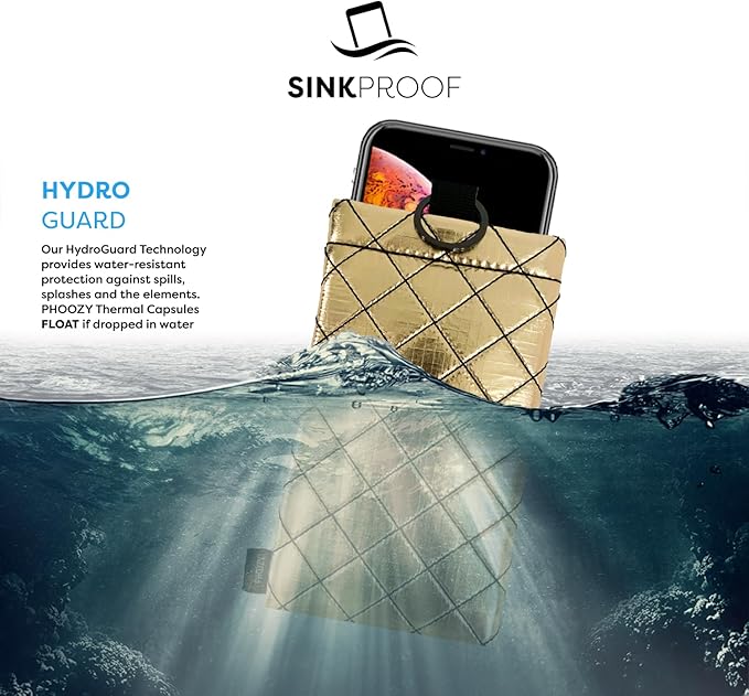 PHOOZY Apollo II Thermal Phone Case Cold Weather Insulated Pouch | Extends Battery Life 4X | NASA Tech Skiing Snowboard Accessories | Military Grade | Medium - Gold