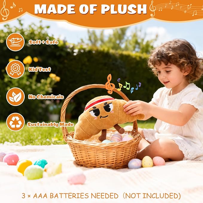 Flip & Pass The Croissant, Electronic Interactive Game, Hilarious Family Party Games for Kids Ages 3, 4-8+, Indoor/Outdoor Toys, 3 4 5 6 7 8 Year Old Girl & Boy Birthday Gift, Christmas & Travel Fun
