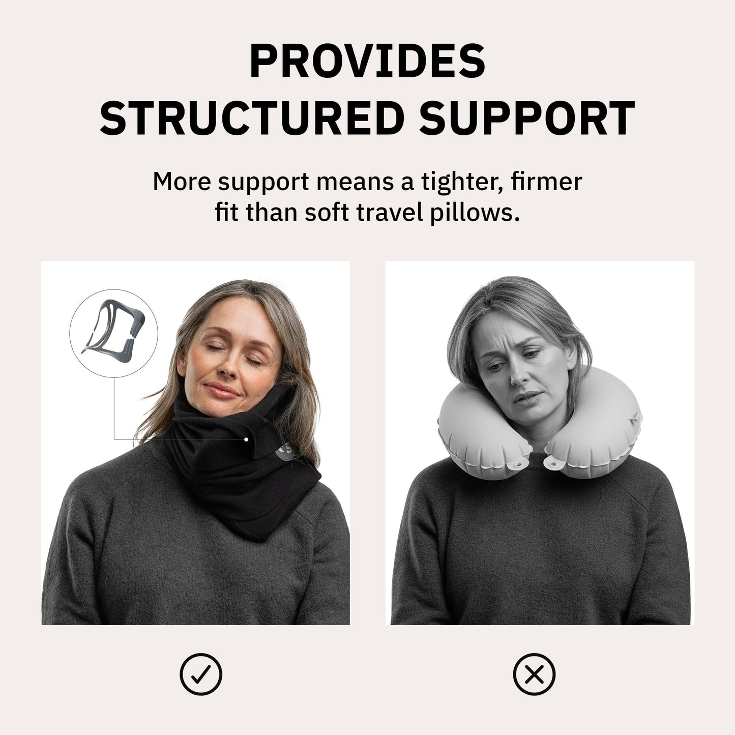 Trtl Pillow Plus - Airplane Neck Pillow for Traveling - Breathable, Adjustable Travel Pillow - Head and Neck Support in Airplanes, Cars, and Trains - Machine Washable - Charcoal