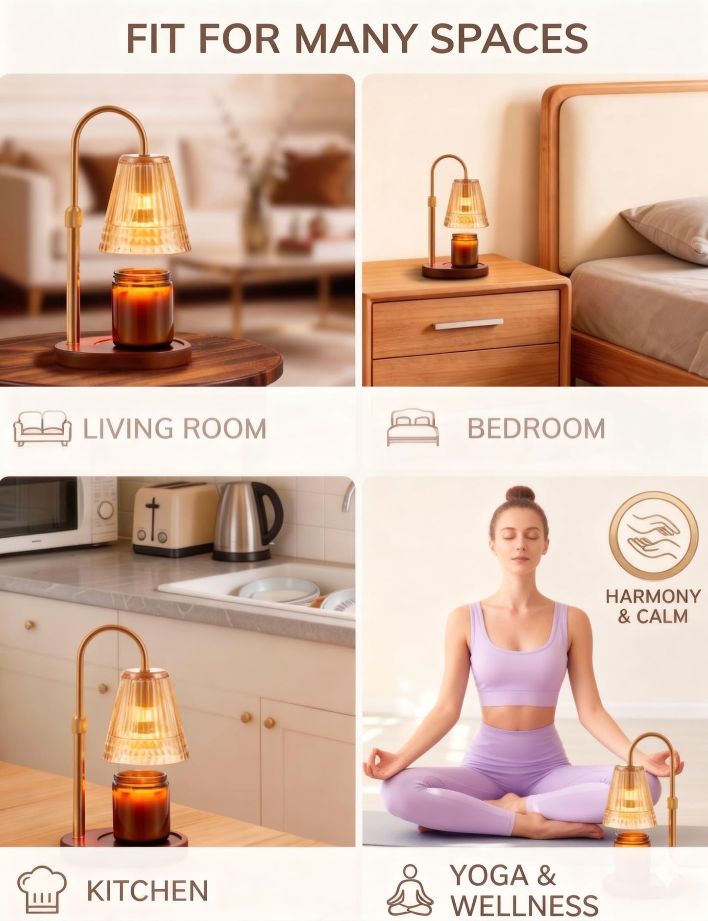 kuttipaw Candle Warmer Lamp with Timer & Dimmer, Birthday Gift for Women, Mom, Sister, Housewarming Gifts for Home Decor, Smokeless Height Adjustable Wax Melterfor Scented Candles (2 Bulbs Included)