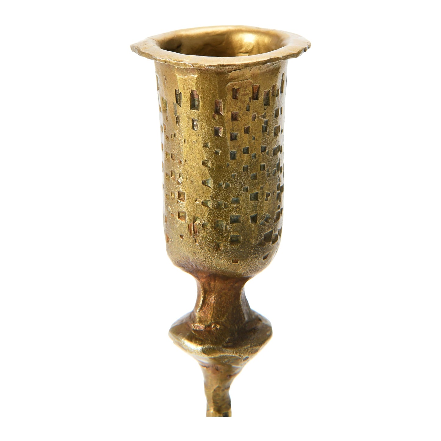 Creative Co-Op Hand-Forged Hammered Metal Taper, Antique Brass Finish Candle Holder