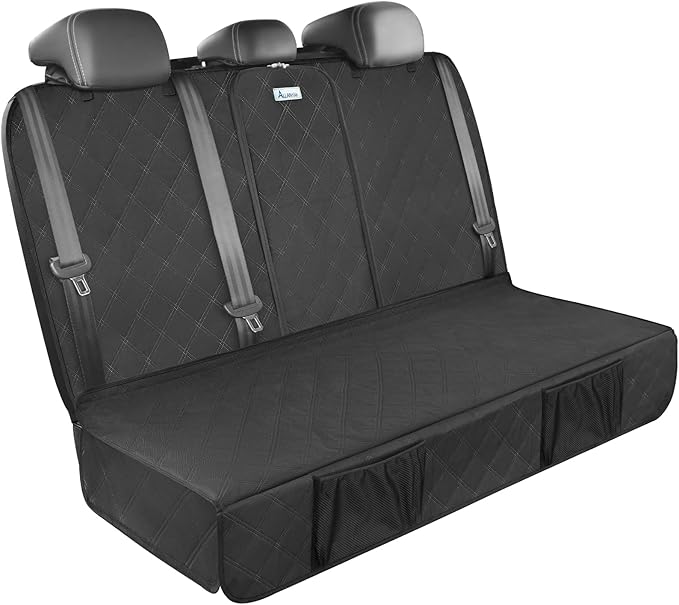 Upgraded 900D Heavy Duty Dog Back Bench Seat Cover, Car Seat Protector, Fits Compact Cars & SUVs, 3 Seatbelts & Armrest Compatible, Waterproof Nonslip Pet Backseat Cover for Dogs & Kids