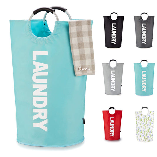 Caroeas 90L Laundry Basket (13 Colors), Waterproof Laundry Hamper, Laundry Bag with Padded Handles, Clothes Hamper Stands Up Well, Collapsible Laundry Basket Easy Storage