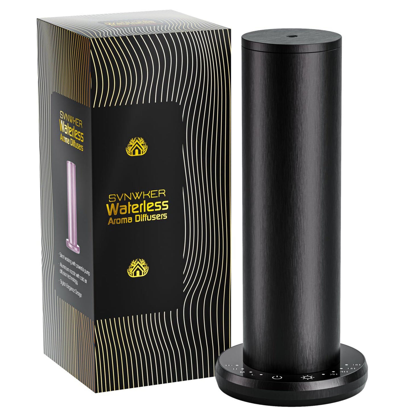 Waterless Essential Oil Diffuser,Aromatherapy Diffusers,Scent Diffusers for Home,Large Room, Hotel Scent Diffuser, 1000sq.ft, Aroma Diffusers (Black)