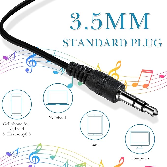 Kanayu 100 Pack Wired Earbuds Bulk for Classroom Ear Headphones Wired Basic Student Earbuds No Microphone with 3.5MM Jack for Class Laptop School Library, Individually Bagged (Black White)