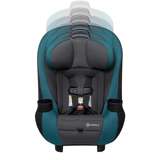 Safety 1st Ellaris 3-in-1 Convertible Car Seat, Slim Fit Design, Rear & Forward-Facing, 5-Position Headrest, 3-Across Fit, Travel-Friendly with Machine-Washable Seat Pad, Peacock Blue