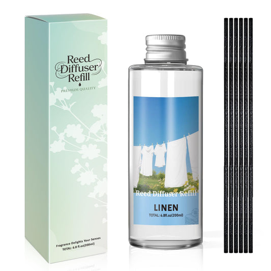 SCENTORINI Reed Diffuser Oil Refill, Linen Diffuser Oil 6.76 Fl Oz, Summer Scented Essential Oil Refill Long Lasting Home Fragrance for Room Spa Aromatherapy Bathroom Home Decor