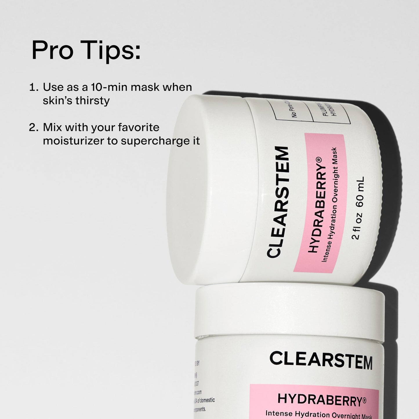 CLEARSTEM HYDRABERRY Hydrating Face Mask for Women - Night Mask for Sleeping for Women with Ceramides, Arnica & Magnesium PCA - Overnight Mask for Evening Hydration to Nourish & Protect Skin Barrier