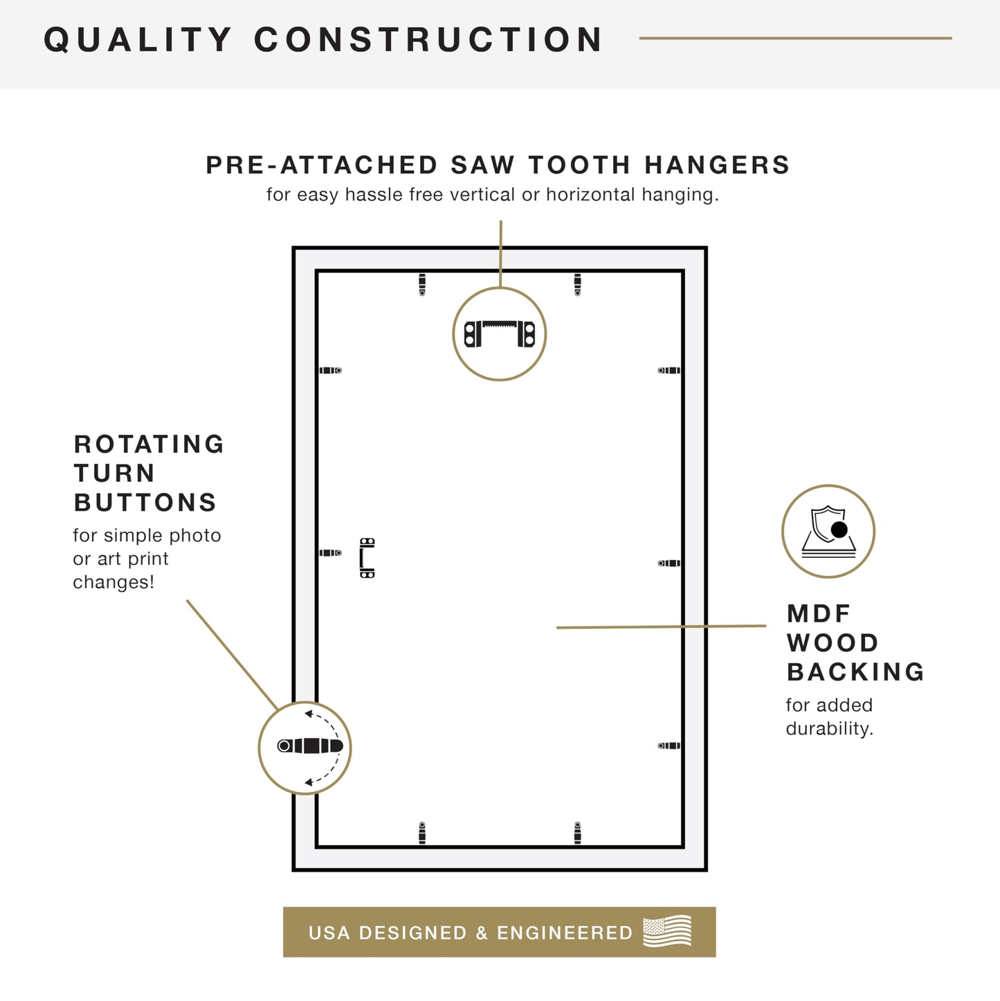 MCS Studio Gallery 14x22 Poster Frame Black Woodgrain Engineered Wood, Vertical & Horizontal Wall Hanging Large Picture Frame for Photos, Posters & Art Prints (1-Pack)