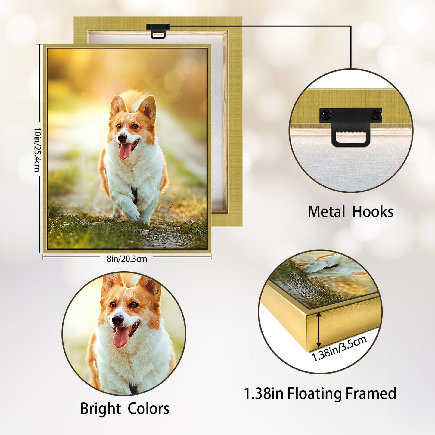 Canvas Prints with Your Photos, Ship Next Day Personalized Wall Art for Home Decor, Custom Photo Gifts for Wedding, Birthday, Family & Friends - Ready to Hang Canvas Pictures Framed 8x10