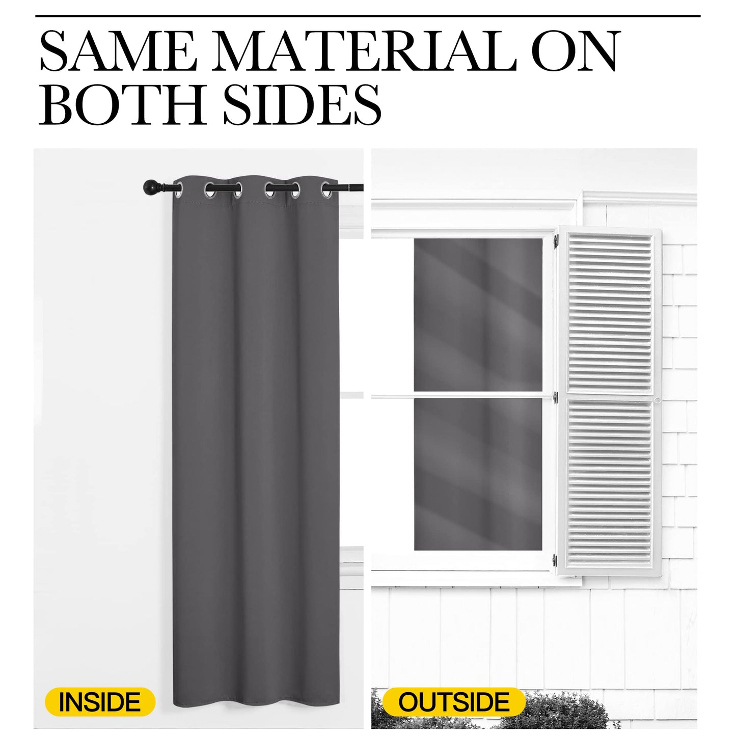 NICETOWN Grey Blackout Curtain 57 inch Long, 55 inches Width, 1 Panel, Thermal Insulated Window Treatment with Grommet Room Darkening Thermal Insulated Panel for Bedroom/Living Room