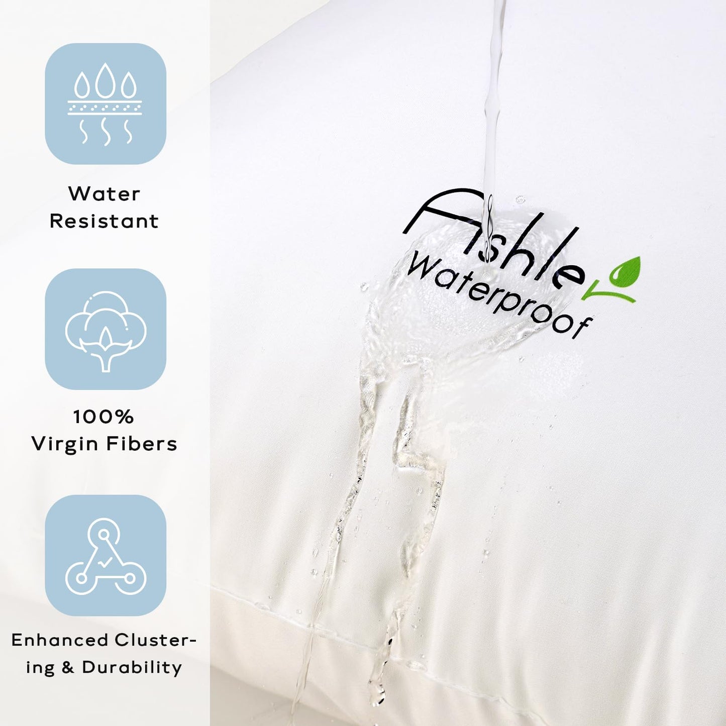 Outdoor Pillows 18 X 18 Pillow Inserts Pack of 4, Water-Resistant Decorative Premium Square Pillow Stuffer Sham Waterproof Pillow for Sofa Couch, Porch Patio Living Room Bedroom Furniture