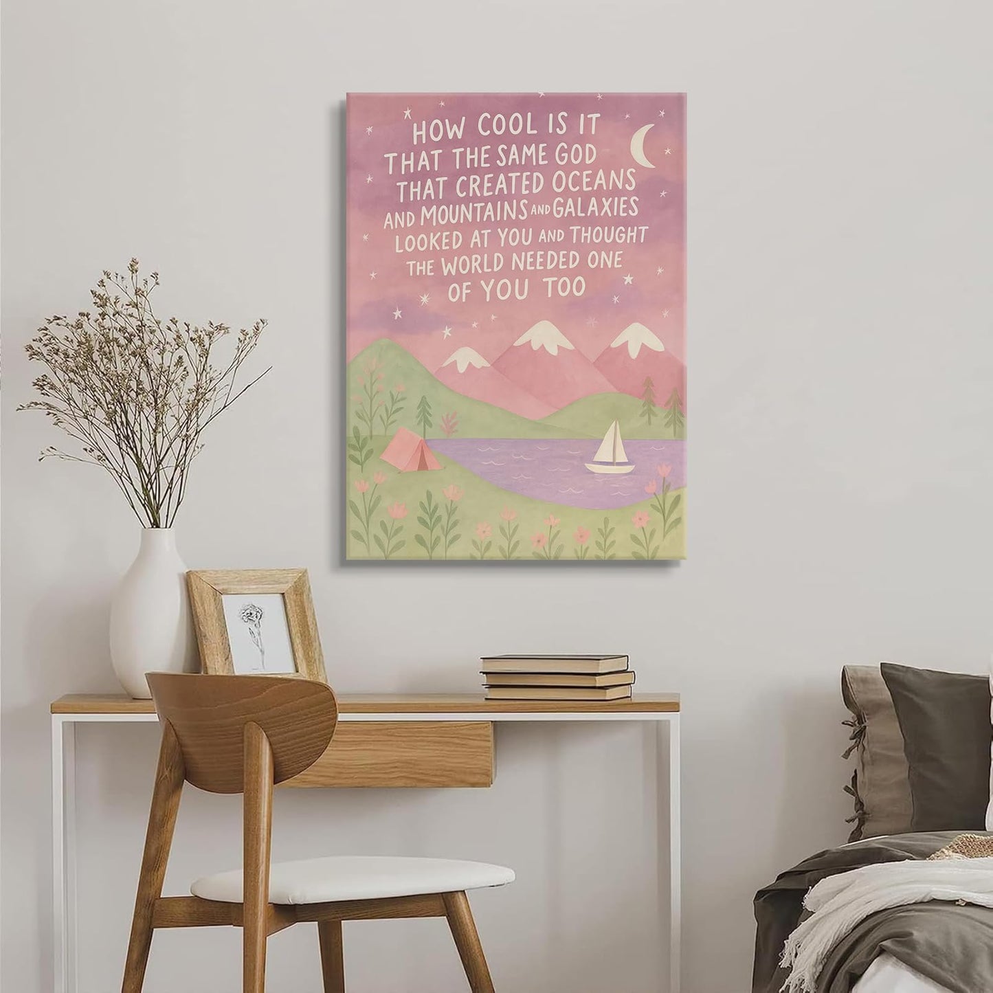 Same God Creation Wall Art Nursery Mountain Wall Decor Christian Inspirational Canvas Print for Boy Kids Room,Teen Bedroom Decor A doption Gifts First Communion Baptism Gifts for Boys 12x16in Canvas