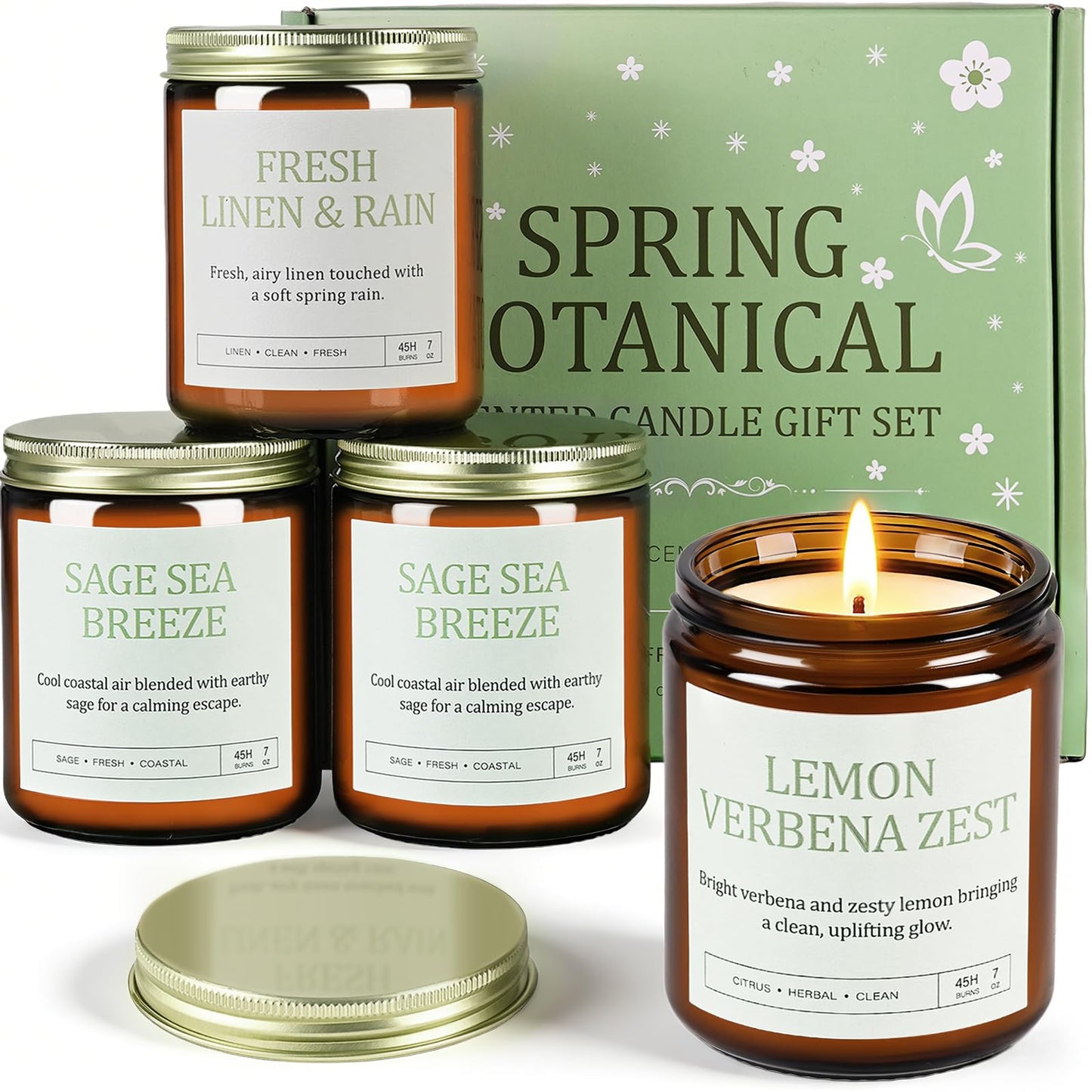 Scented Candles Gift Set, Long Lasting 4 Pack Aromatherapy Candles for Home