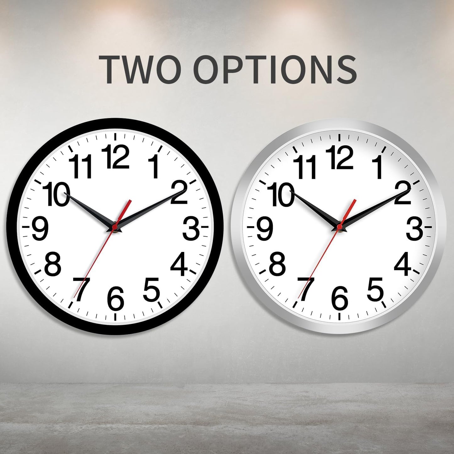 Rohioue Wall Clock Modern 10 Inch Black Battery Operated Silent Non Ticking Analog for Living Room Office Home Bedroom Kitchen Bathroom